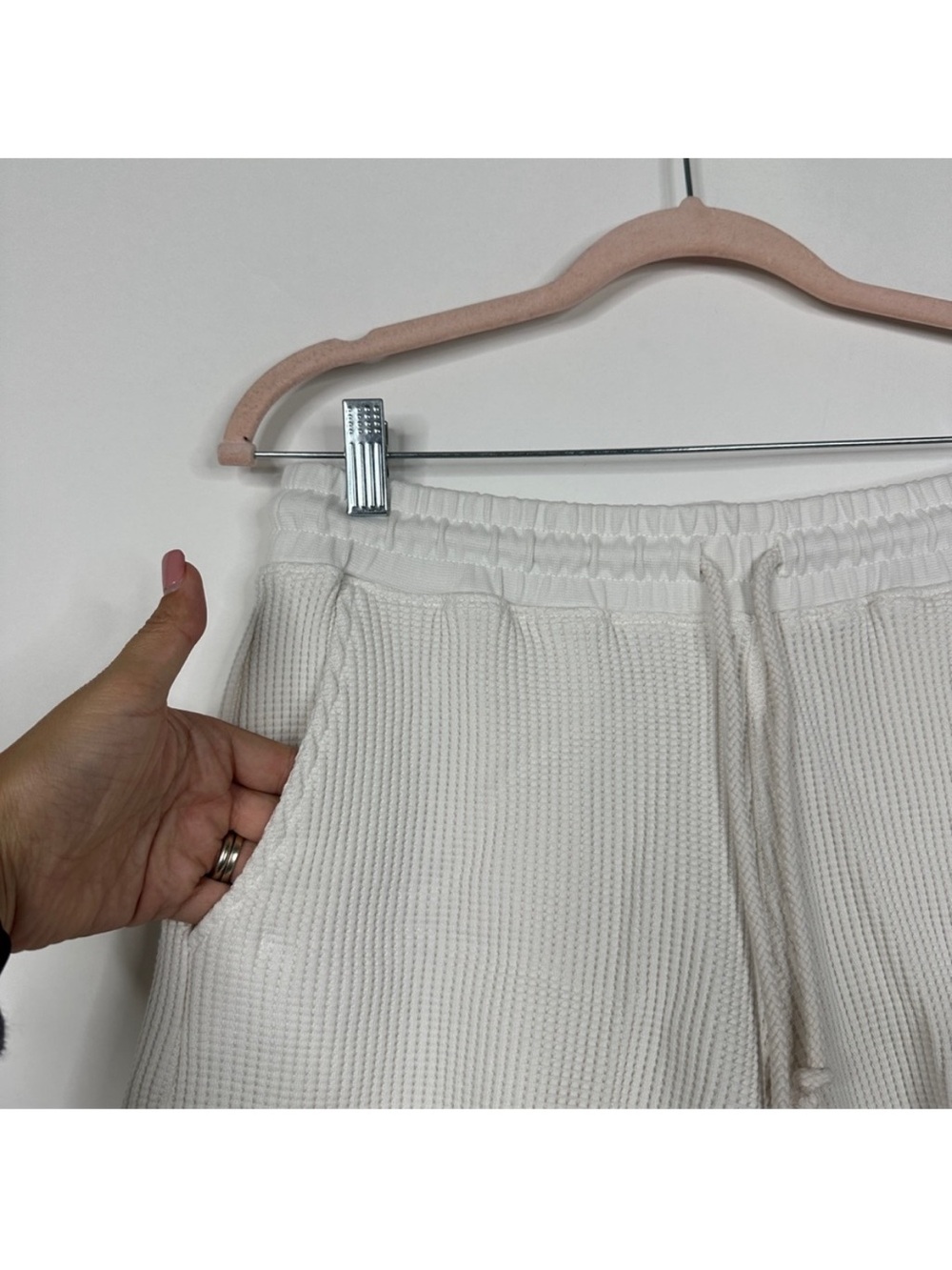 AYR The Waffle Cone Short in Seashell Pima Cotton High Rise L - Picture 3 of 5